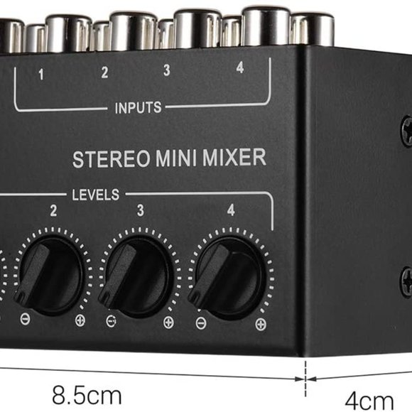 BNIB Mini Stereo RCA 4 channel passive audio mixer CX400 - Picture 2 of 9